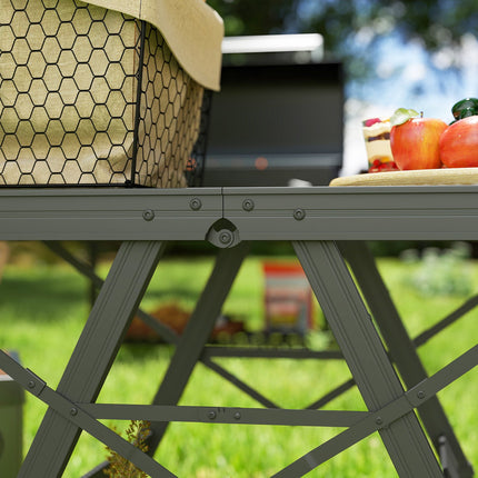 Folding aluminum camping table - Adjustable in height, 90x40.5 cm