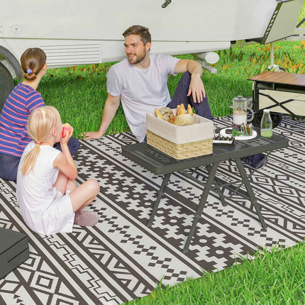Folding aluminum camping table - Adjustable in height, 90x40.5 cm