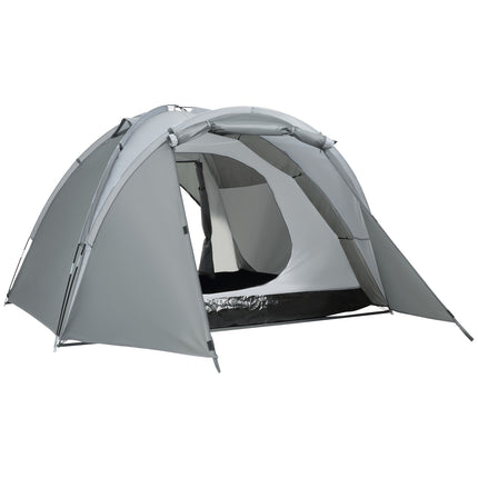 Camping tent for 2-3 people, door & mesh window, grey