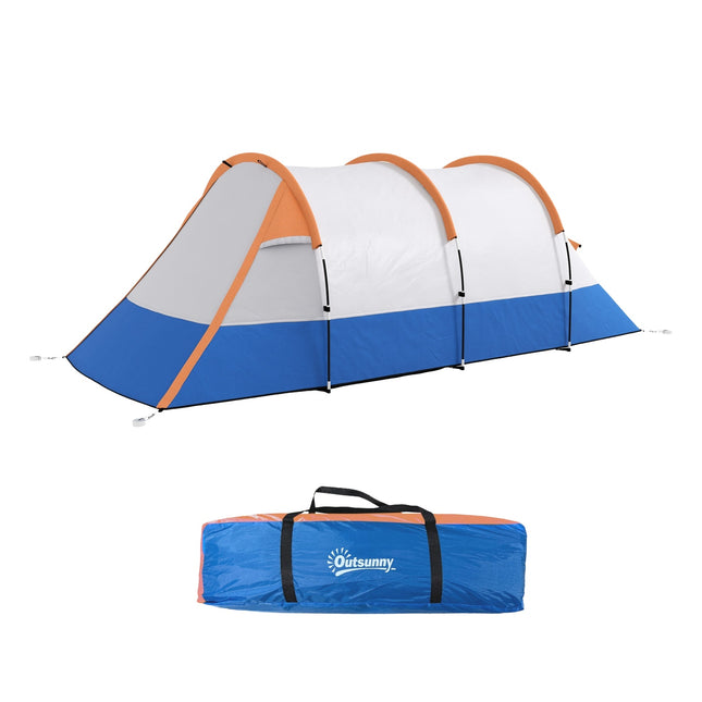 Camping tent for 3, 2 rooms, windproof, 2000 mm water repellent