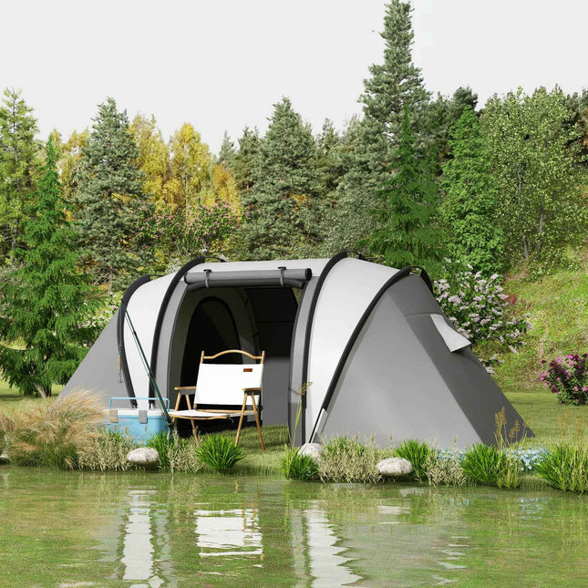 Lightweight water-repellent family tent for 4-5 people