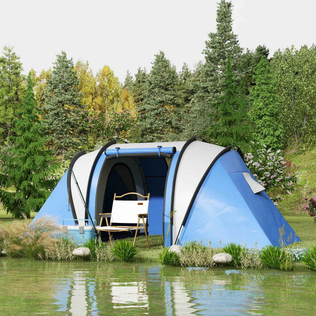 Lightweight tent for 4-5 people, water-repellent, 3 rooms