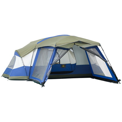 Camping tent for 6-8 people, waterproof dome with vestibule