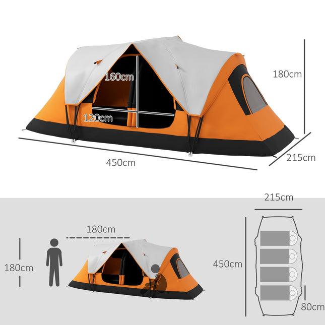 8-person tunnel camping tent, windproof, water-repellent