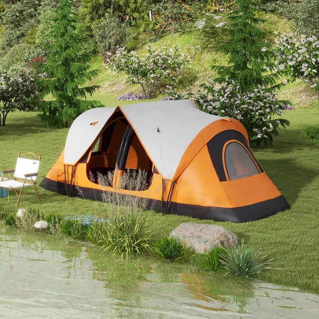 8-person tunnel camping tent, windproof, water-repellent