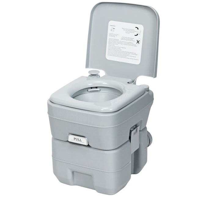 Camping toilet, travel toilet, mobile toilet, portable outdoor toilet, 20 L, grey
