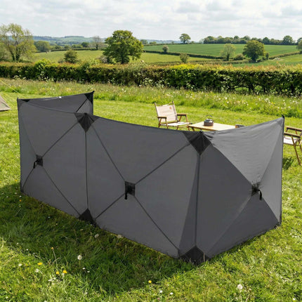 Camping windbreak 480x120 cm dark grey, foldable with bag