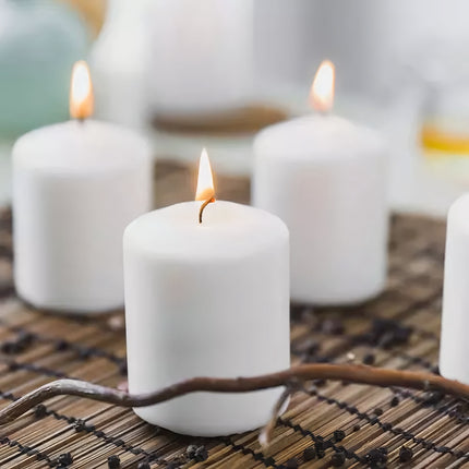 Candle cylinder white - set of 8 pcs.