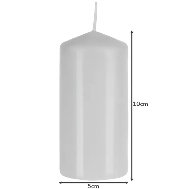 Candle cylinder white - set of 8 pcs.