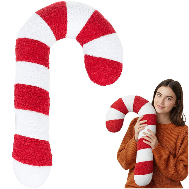 Candy Cane Pillow – Red & White Christmas Decoration