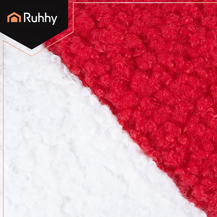 Candy-Shaped Christmas Pillow, Red & White, 30x15 cm