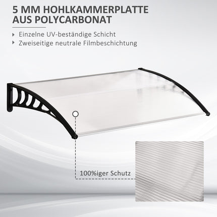 Wave-shaped exterior door made of polycarbonate, UV protected, 90x150cm