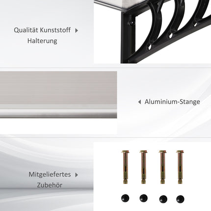 Wave-shaped exterior door made of polycarbonate, UV protected, 90x150cm