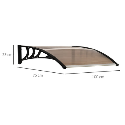 Outer door in polycarbonate weatherproof canopy, brown, 75x100cm