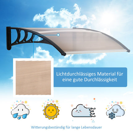 Outer door in polycarbonate weatherproof canopy, brown, 75x100cm