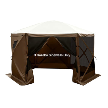 Canopy Sidewalls Set of 3, Waterproof Window Panel, Brown