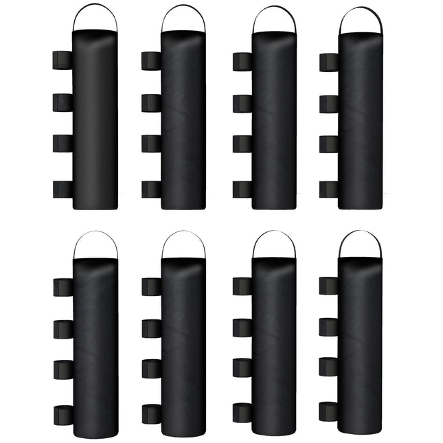 Canopy Weight Bags, 8-Pack, 600D Oxford, No Sand, Black