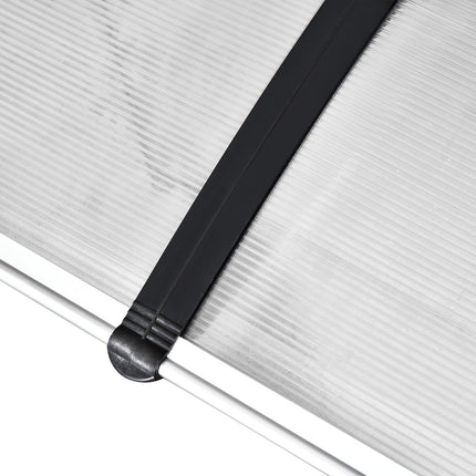 Arched front door roof, UV-protected polycarbonate, 90x295 cm
