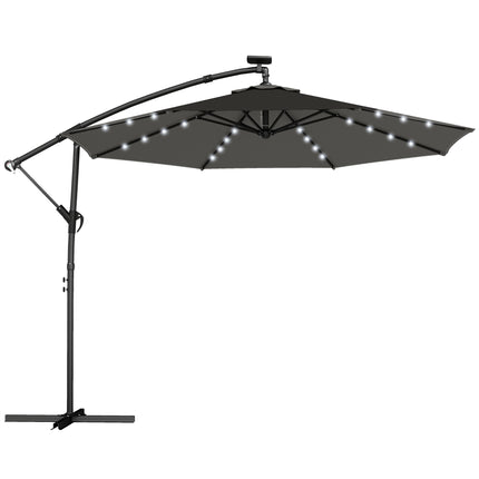 Cantilever Patio Umbrella, 3x3m, Solar LED, UV Resistant