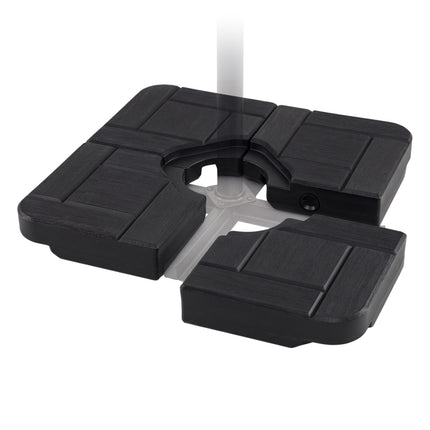 Cantilever Patio Umbrella Base, 4-Piece, Black, 188 lbs