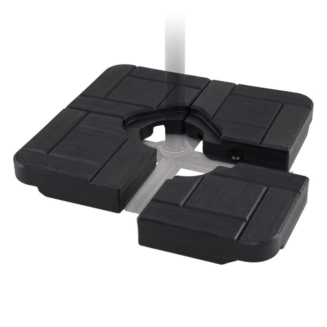 Cantilever Patio Umbrella Base, 4-Piece, Black, 188 lbs