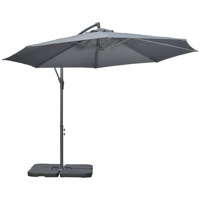 Cantilever Umbrella 2.92M steel, dark grey, wind resistant cover