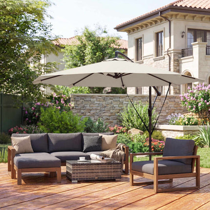 Cantilever Umbrella, 2.95m Diameter, Cream, with Cover
