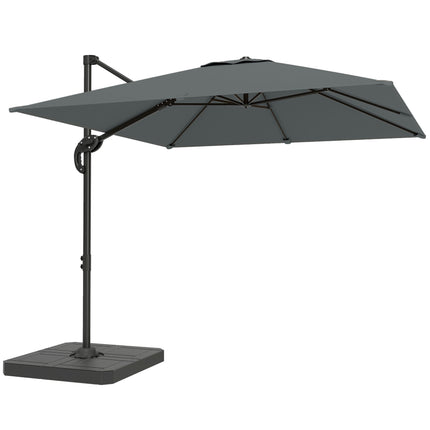 Cantilever Umbrella with Base Weights, UPF50+ Polyester