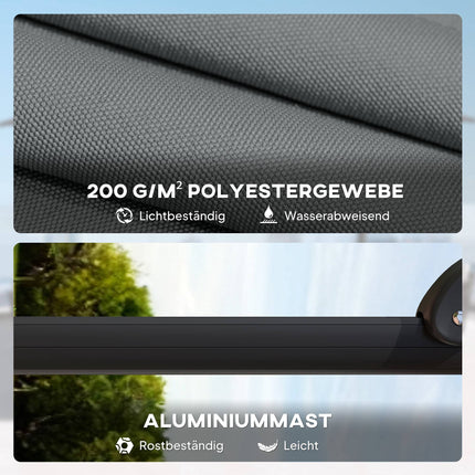 Cantilever Umbrella with Base Weights, UPF50+ Polyester