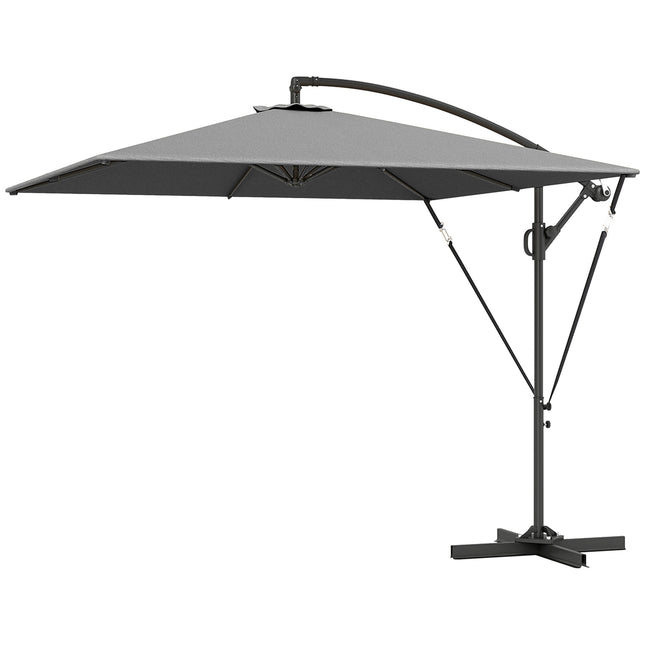 Cantilever Parasol Ø260 cm, UV 50+, Water-repellent, Grey