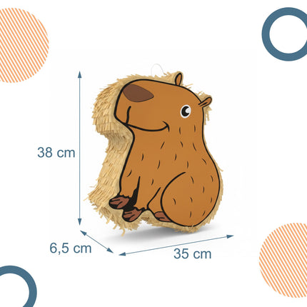 Capybara Pinata Set, Stick And Blindfold Included