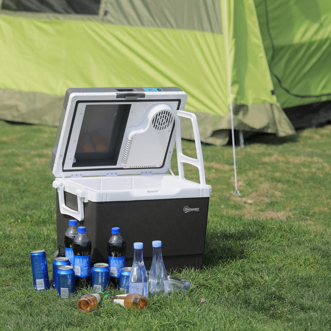 33L Car Fridge, Portable Mini Cooler Box - Grey