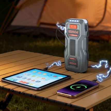 Car Jump Starter 3000A Peak, 12V 16000mAh Power Bank