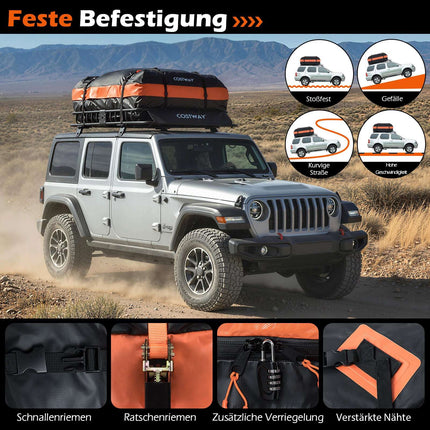 Car Roof Box with 425L Cargo Bag & Metal Rack