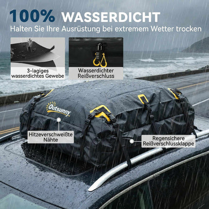 Car Roof Cargo Box, 21 Cubic Feet, Waterproof with Straps