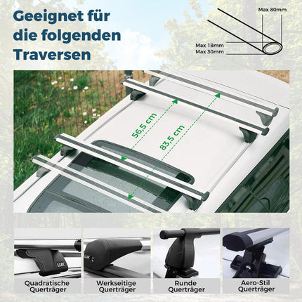 Car Roof Cargo Box, XL Capacity, Lockable, Black