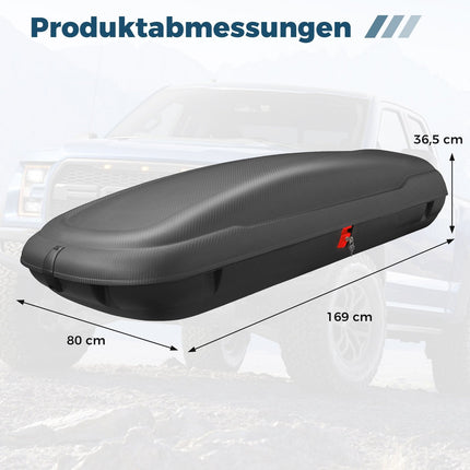 Car Roof Cargo Box, XL Capacity, Lockable, Black