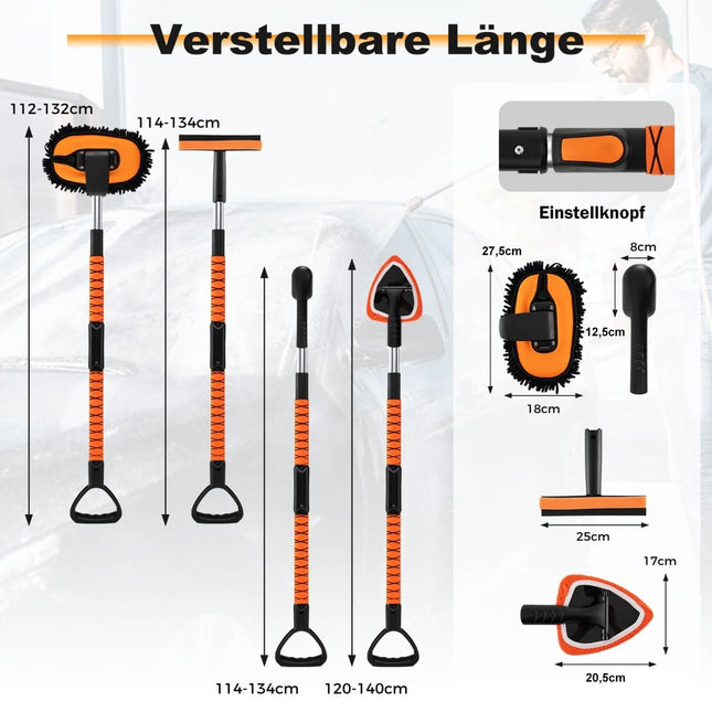 Autowasborstelset met telescopische steel, krasvrij