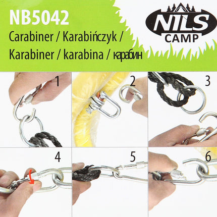 Carabiner Clip, M9 Size, Durable Metal