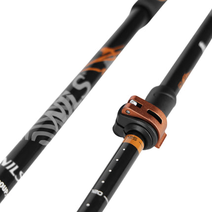 Carbon Fibre Nordic Walking Poles, Adjustable Length