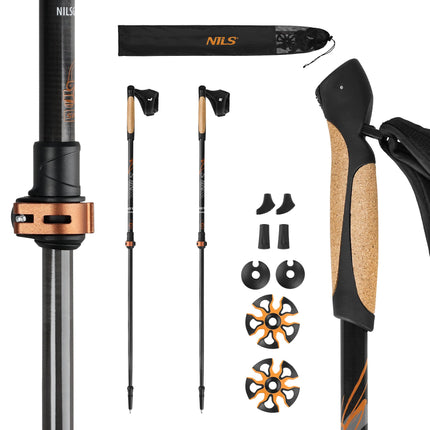 Carbon Fibre Nordic Walking Poles, Adjustable Length