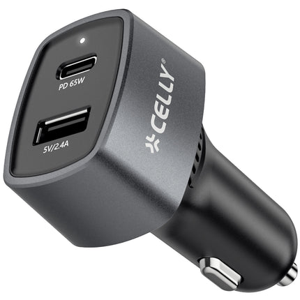 Car charger 1xUSB-C PD 1xUSB-A 65W