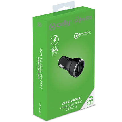 Car charger 2xUSB QC3 Max 36W