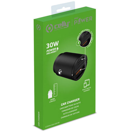 Car charger Mini 1xUSB-C PD 1xUSB 30W