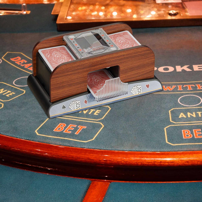 Card Shuffler 2 Decks Wood Look