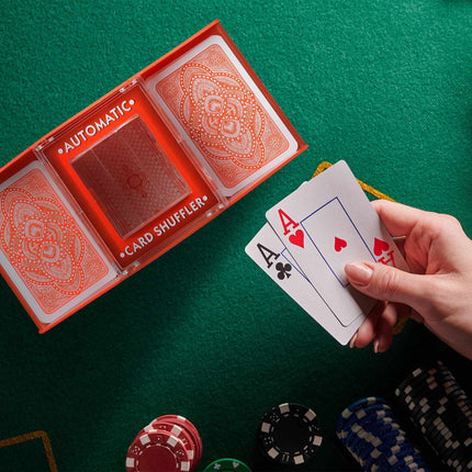 Card shuffler electric 2 decks