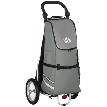 Bicycle cargo trolley and shopping trolley, 55L, aluminium, grey
