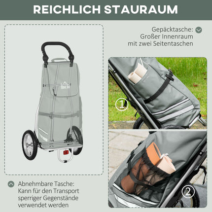 Bicycle cargo trolley and shopping trolley, 55L, aluminium, grey