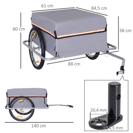 Bicycle cargo trailer - durable design that is easy to attach