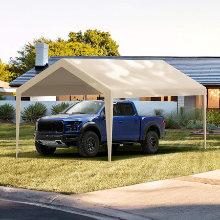 Carport Replacement Canopy Cover 10x20 Ft, Waterproof UV, Beige